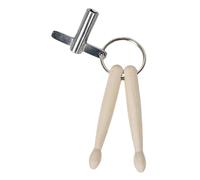 Llavero pequeño con forma de baqueta de percusión con elegantes granos de madera para accesorios de viaje, uso diario, llavero de madera para baquetas