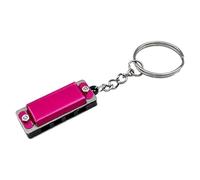 Llavero pequeño de armónica, 4 agujeros, 8 tonos, juguete de armónica de metal, dije de música portátil, accesorio ligero para adultos y principiantes