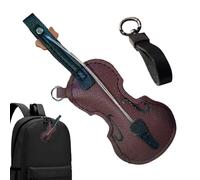 Llavero Pequeño De Violín - 4.72 X 1.77 Pulgadas Llavero De Cuero Para Instrumentos Musicales, Llaveros De Notas Musicales, Colgante De Bolso Para Mujeres Amantes De La Música, Graduación, Vacaciones,