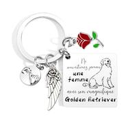 Llavero perro Dachshund Golden Retriever / Bulldog Francés/Cocker/Pastor Australiano Cachorro, Charm para Bolsa, Regalo para Mujer, Amiga, Mamá, Tía, Abuela, Amante de los Perros, 3, L