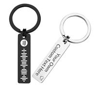Llavero personalizado con código de Spotify de música personalizada - llavero con código de escaneo de música personalizada grabado en láser en acero inoxidable - regalos personalizados para pareja