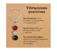 Llavero Personalizado con Cristales Naturales, Idea de Regalo Nuevos Comienzos Piedras Curativas Regalos para él Hombre para ella Mujer Cristal Sanador Dedicación Especial (Vibraciones positivas)