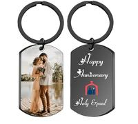 Llavero personalizado con imagen personalizada Foto Doble Cara/Texto+Iconos/Llaveros de chapa de perro Conduce Seguro Regalos para chico Novia