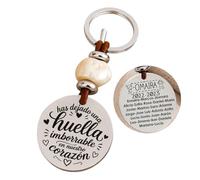 Llavero personalizado con los nombres de los niños, MODELO POPPY, regalos para profesores, regalos fin de curso. (MOD 7 HUELLA IMBORRABLE EN NUESTRO CORAZÓN, BEIGE)