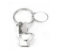 Llavero personalizado de acero inoxidable con colgante de inodoro, regalo para buenas amigas, mamá o parejas, perfecto para bodas, cumpleaños y viajes, regalos para mujeres divertidos, plata, S