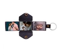 Llavero personalizado de sobre de cuero con foto grabada, llaveros con texto personalizado, llavero con foto y nombre grabado hecho a mano regalo para hombre mujer