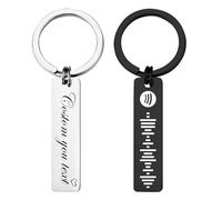 Llavero personalizado de Spotify con código de canción de música para parejas, llavero grabado escaneable con código de Spotify, regalos para ella o él, Código personalizado de Spotify, 40x12mm