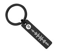 Llavero personalizado de Spotify, llaveros de música personalizados, llavero de código de Spotify personalizado, llavero de acero inoxidable grabado, regalos para mamá, papá, novio, 40x12mm