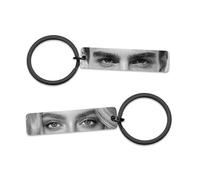 Llavero personalizado ojos personalizados foto llavero conjunto de 2 piezas pareja llaveros llavero regalos de San Valentín para él su novio novia coincidencia llaveros regalos de compromiso