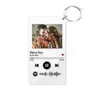 Llavero personalizado Spotify con imagen, llavero personalizado con código de canción de Spotify de música escaneable, llavero acrílico personalizado, regalo de fotos para amigos/amantes/padre/madre