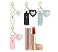 Llavero porta pintalabios | 4 piezas colgante para bolso | para brillo de labios, para mujeres y niñas amantes del maquillaje viajeros bodas citas compras gimnasio vacaciones festival música