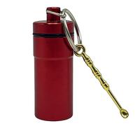 Llavero Portapíldoras de Aluminio | Estuche Pequeño Hermético - Pastillero con Llavero de Bolsillo para Hombres | para Pescado, Joyas, Suplementos, Hombres, Mujeres, Adultos, Viajes, Camping, Senderis