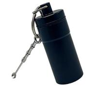 Llavero Portapíldoras de Aluminio - Estuche Pequeño Portapíldoras para Llavero | Pastillero de Bolsillo con,para Adultos Hombres Mujeres Uso Diario Viajes Senderismo Camping de Pescado Tapones