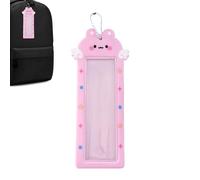 Llavero portatarjetas de fotos - Álbum de dibujos animados | Funda rectangular con clip - Protector de ventana transparente - Almacenamiento de instantáneas verticales - Organizador de cartera de