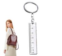 Llavero portátil con regla, 10 cm, herramienta de medición, colgante de mochila, llavero multifuncional, decoración de bolsos de coche, decoración para escuela, viajes, tren
