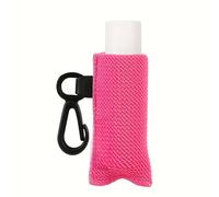 Llavero portátil para bálsamo labial, bolsa de almacenamiento de cosméticos, organizador de lápices labiales con clip, para mujeres y niñas, rosa roja