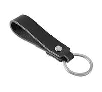 Llavero portátil para decoración hecho a mano POB para soporte de cuero auténtico, llavero de joyería Gif, Negro, Talla única
