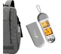 Llavero portátil para píldoras - Caja portátil para medicamentos, caja de medicamentos portátil, pastillero portátil MiNni con correa, botella de medicamentos con 3 compartimentos, humectante
