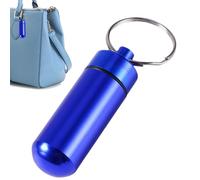 Llavero portátil para píldoras, mini pastilleros portátiles, llavero de bolsillo de metal para bolso de viaje para hombres y mujeres