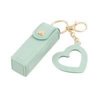 Llavero portátil para pintalabios, mini bolsa de cosméticos, bolsa organizadora de bálsamo de maquillaje O7N0 de piel sintética para viajes, Blue