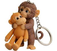 Llavero Protect Punch The Monkey, Mono 3D Lindo Sosteniendo Peluche Colgante para Mochila, Bolso o Llaves del Coche,B,1PC