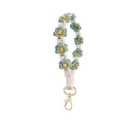 Llavero Pulsera,Llavero Margarita Boho Macramé Llavero Hecho a Mano Pulsera Llaveros de Margaritas Trenzados Hechos a Mano Llavero Cordón de Muñeca con Cierre de Langosta para,Verde