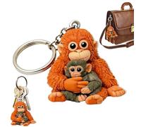 Llavero Punch The Monkey, bonito llavero de felpa con diseño de mono en 3D, decoración para mochila, bolso, llaves de coche, regalo, 1 unidad, Acrylic