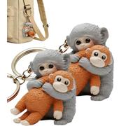 Llavero Punch The Monkey, llavero de peluche con diseño de mono 3D, llavero de protección para mochila, bolso, llaves de coche