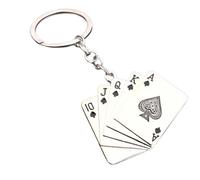 Llavero que juega a card-metal póker porta quia clínico-porta objetivo panda tarjetas de cartas para mochilas, bolsos, llaves para adultos