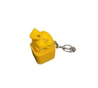 Llavero recargable de rana con sonido de croar realista, juguete antiestrés con luz LED para aliviar el estrés y la ansiedad, dispositivo portátil de descompresión amarillo de 4,5 cm
