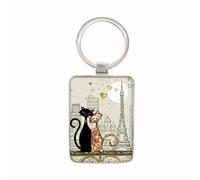 Llavero rectángulo h017 paris amoureux Kiub Bug Art TU
