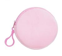 Llavero redondo con forma de cartera circular, llavero para cambios, llaves, bolsa de almacenamiento, adorno para mujeres y niñas, organizador de dinero compacto, Pink