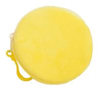 Llavero redondo con forma de cartera circular, llavero para cambios, llaves, bolsa de almacenamiento, adorno para mujeres y niñas, organizador de dinero compacto, Amarillo