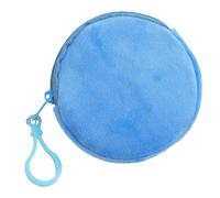 Llavero redondo con forma de cartera circular, llavero para cambios, llaves, bolsa de almacenamiento, adorno para mujeres y niñas, bonita bolsa de llaves, azul celeste