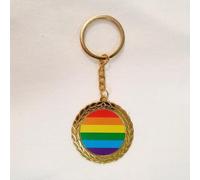 Llavero redondo de metal bandera LGBT