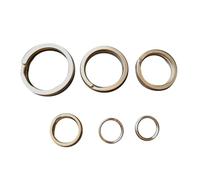 Llavero redondo plano para organización de llaves de coche en casa, llaveros para llavero, llaves de coche, anillo de placa de perro, manualidades, plateado, Silver, 5 Sizes