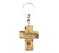 Llavero religioso | Colgante con escritura bíblica para llavero | Charm inspiracional unisex para bolso para oración, bautizo, cumpleaños, Pascua, Navidad, graduación, Creer, riferimento