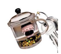 Llavero relleno de líquido, lindos llaveros para niñas - Colgante de botella de agua Llaveros flotantes líquidos de dibujos animados lindos | Llavero con colgante de botella de deriva, llavero para Na