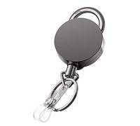 Llavero retráctil carrete de insignia para llaveros, cable atornillado de alambre grueso para tarjetas, soporte para tarjetas, cadena de retención de insignia, soporte de cadena, portacadenas