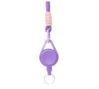 Llavero retráctil con cuerda de alambre de acero de 60 cm | Cordón de mochila resistente para senderismo, camping al aire libre | Soporte de tarjeta de identificación de liberación rápida para