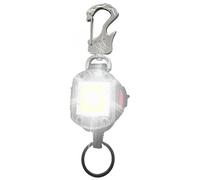 Llavero retráctil, cordón de luz LED con carabinete, carrete de carabina, diseño de cordón extensible, accesorio de soporte multifunción para la escuela al aire libre, camping, mochila, bolso, muñeca