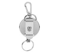 Llavero retráctil de 4 cm, Resistente, retráctil, Todo Metal, Alambre de Acero, Llavero, Llavero, Llavero de Retroceso, Llavero