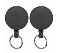 Llavero Retráctil De Acero Inoxidable, Cable Resistente Y Antirrobo, Juego De 2 Unidades Para Uso Exterior - Diseño Duradero, Clip Seguro, Ideal Para Camping Y Construcción