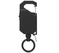 Llavero retráctil de metal antirrobo con hebilla fácil de tirar y cuerda elástica, llavero retráctil para tarjetas de identificación, 100 cm, cuerda de metal resistente para mujeres con gancho de clip