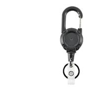 Llavero Retráctil Llavero retráctil de alambre acero | Mosquetón Cuerda Hebilla Resorte Herramienta de fijación for exteriores(Black)