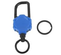 Llavero retráctil magnético Carrete de llave con mosquetón de alambre de acero inoxidable con anillo de liberación rápida Cable retráctil de 70 cm Porta llaves resistente para (Azul)