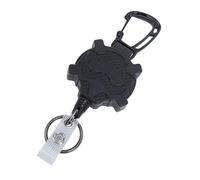 Llavero Retráctil, Mosquetón Resistente, Soporte para Insignia, Carrete de Tarjeta de Identificación con Cordón Retráctil de Acero de 1mm de Espesor, Tipo Calavera