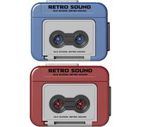 Llavero retro con reproductor de cinta de casete, dije de grabadora retro con mini micrófono de trabajo, mensaje de voz personalizado para grabar amor, música y sonidos para parejas (mezcla, 2