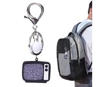 Llavero retro de TV, llavero retro con sonido y luz, de mochila punk, para coleccionistas, niños, adolescentes, adultos, turistas, viajeros, cumpleaños, Navidad, temáticas de maletas