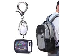 Llavero retro de TV - Plástico Mini Llavero con función de sonido y luz | Colgante portátil para mochila, diseño creativo de TV, novedoso llavero para mochila, maleta, dinero
